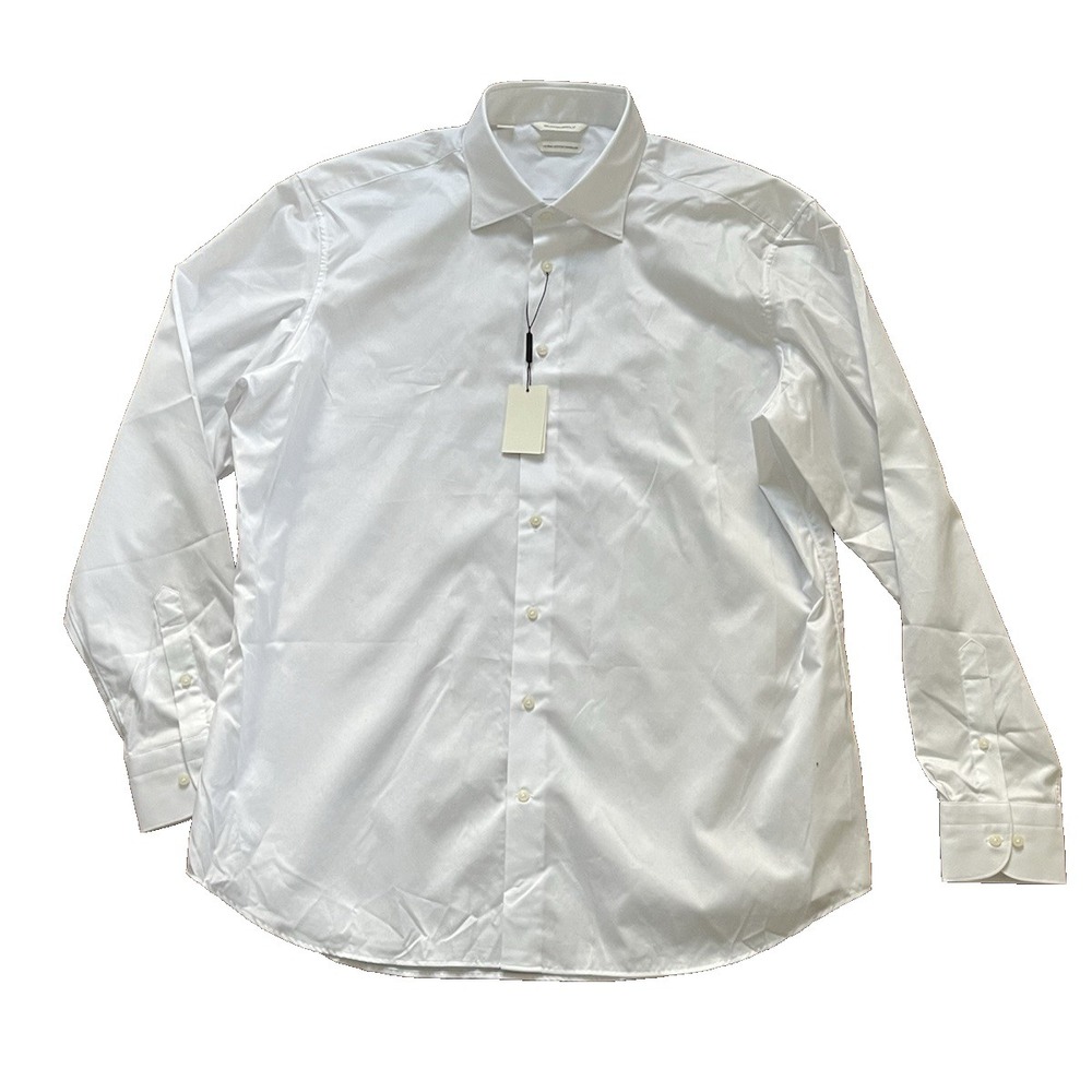 Suitsupply Shirt Tailored Fit Tuxedo Shirt Twill‎ Cotton Size 18" EU46 White